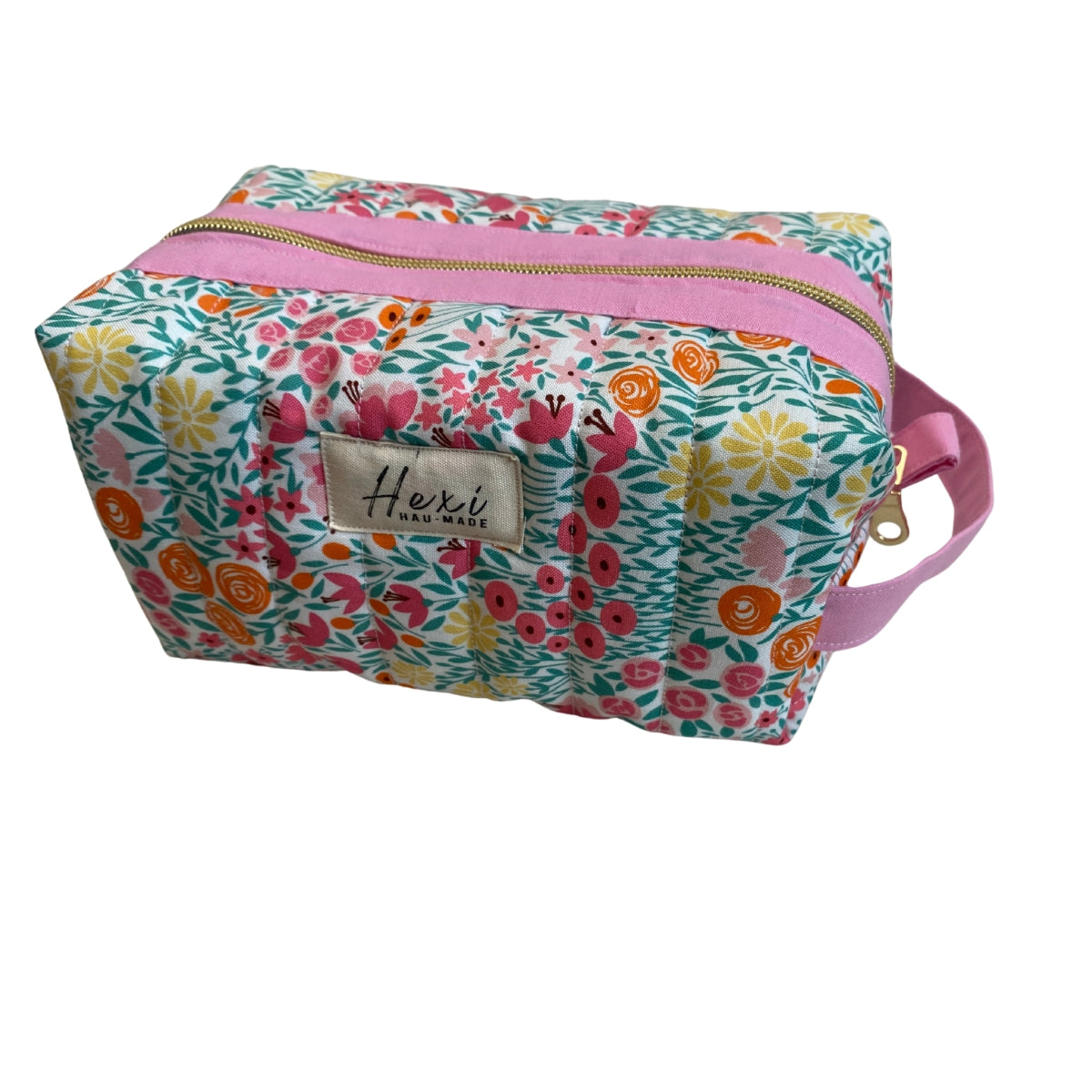 Pink Orange Summer Floral Toiletry / Travel Pouches