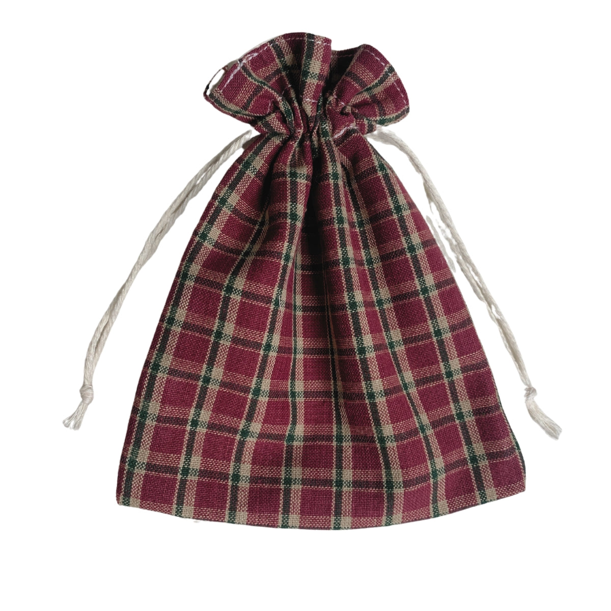 Red Plaid Drawstring Bags