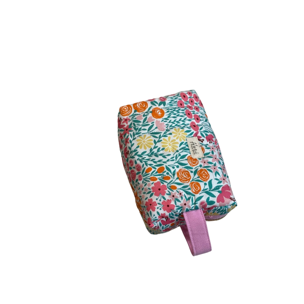 Pink Orange Summer Floral Toiletry / Travel Pouches