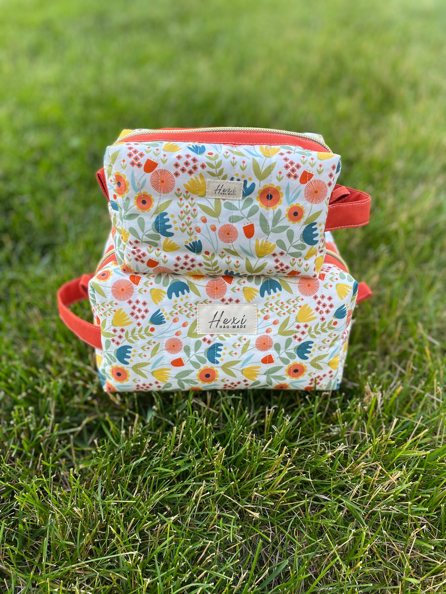 Spring Floral On White Quilted Toiletry Pouch