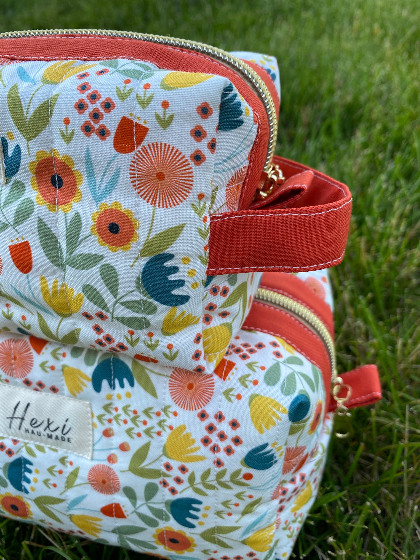 Spring Floral On White Quilted Toiletry Pouch