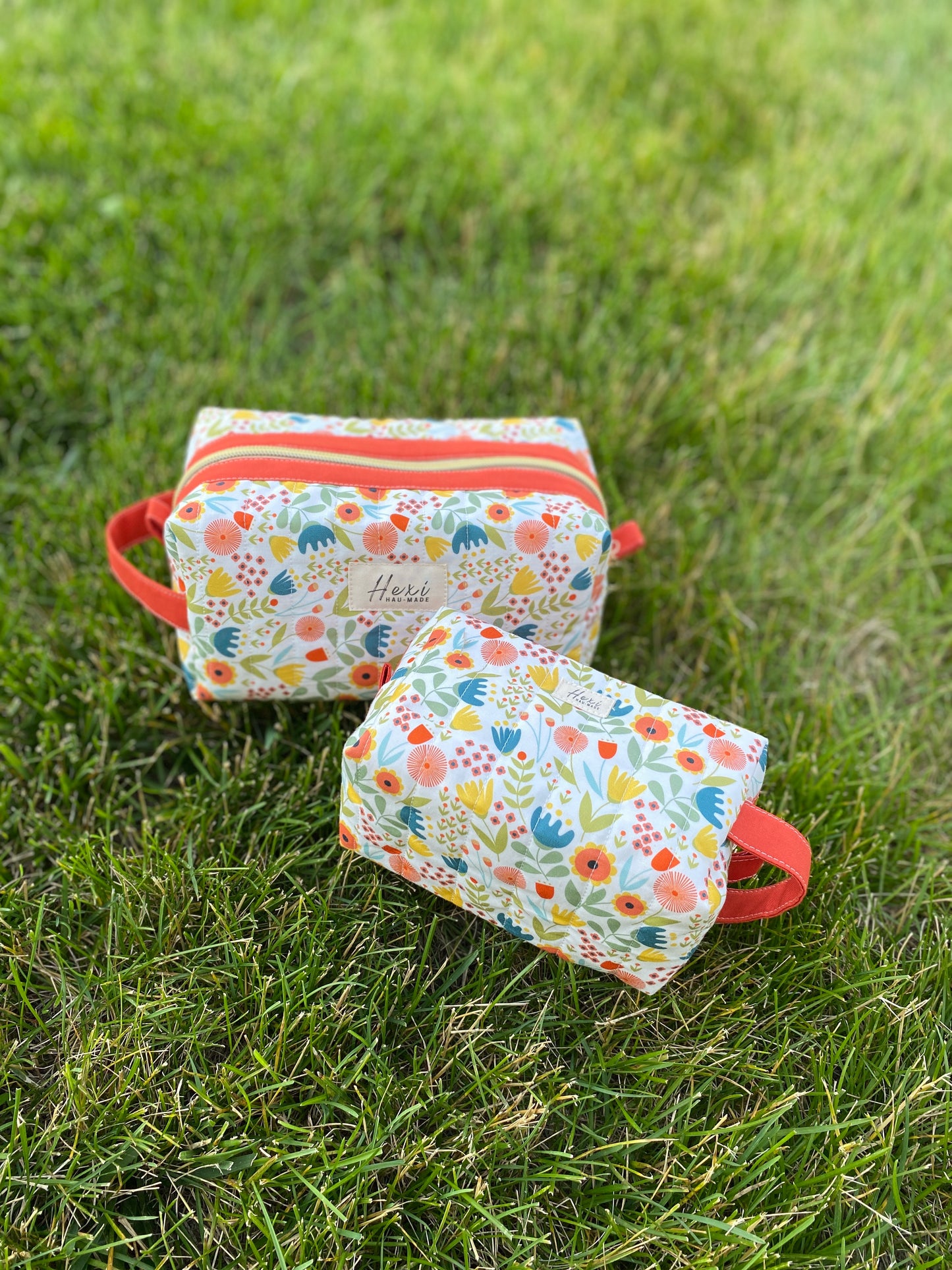 Spring Floral On White Quilted Toiletry Pouch
