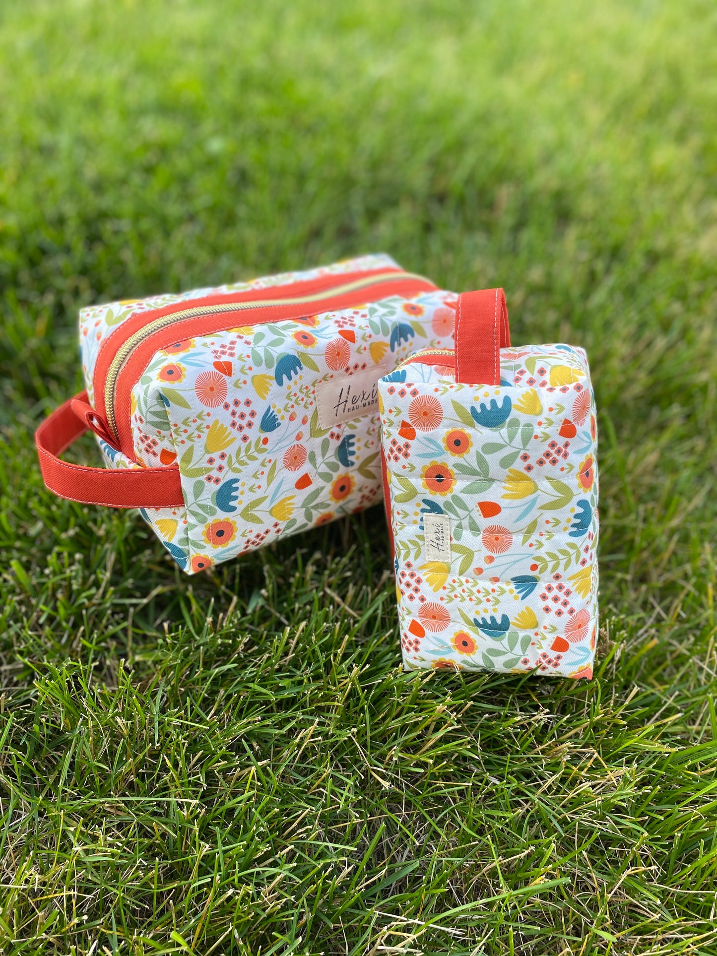 Spring Floral On White Quilted Toiletry Pouch