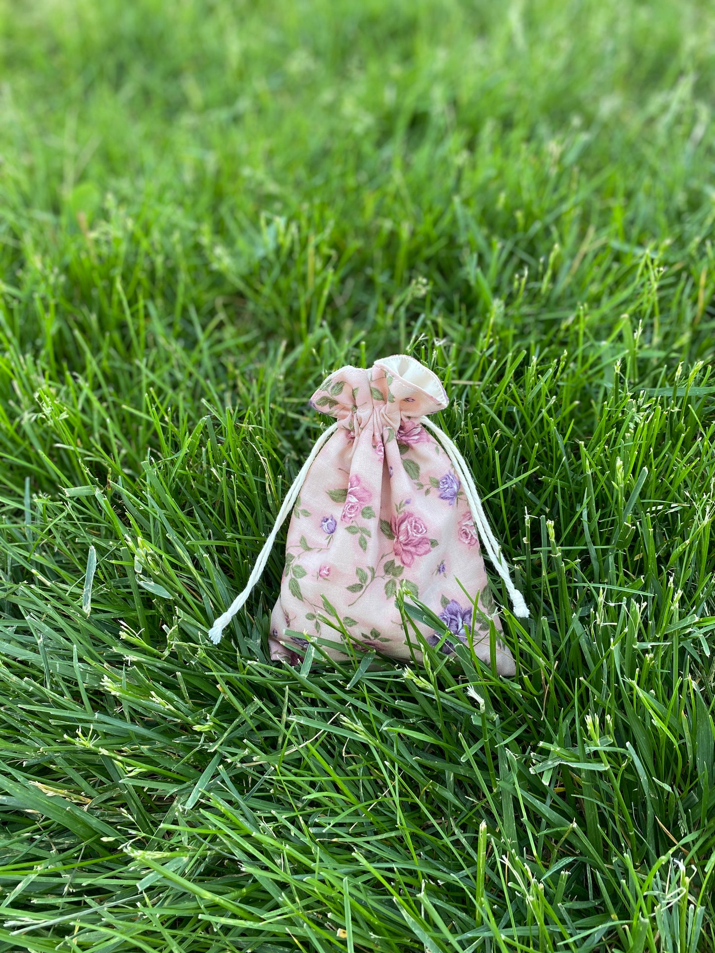 Pink Rose Drawstring Bags