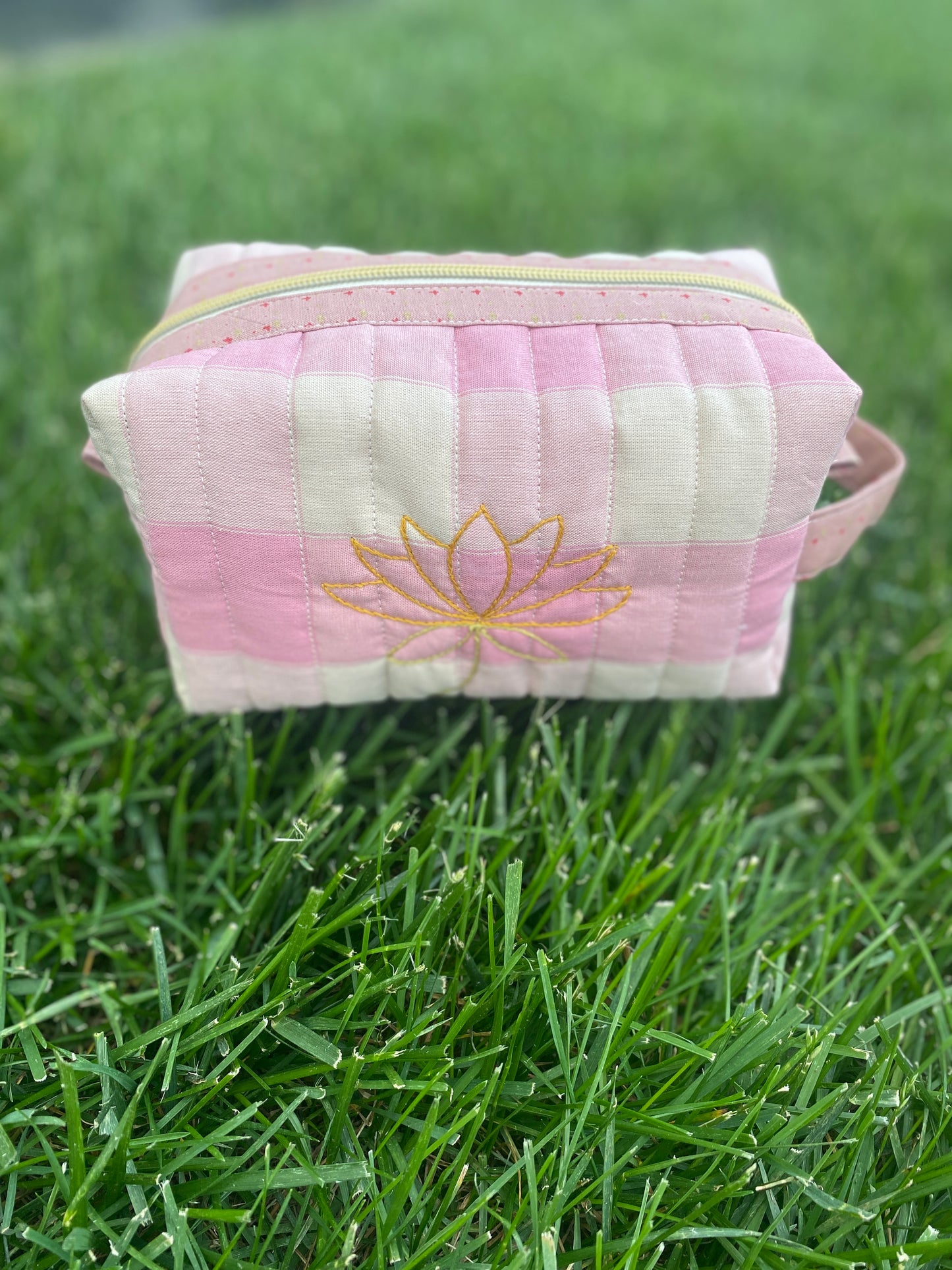 Quilted Lotus Toiletry Bag