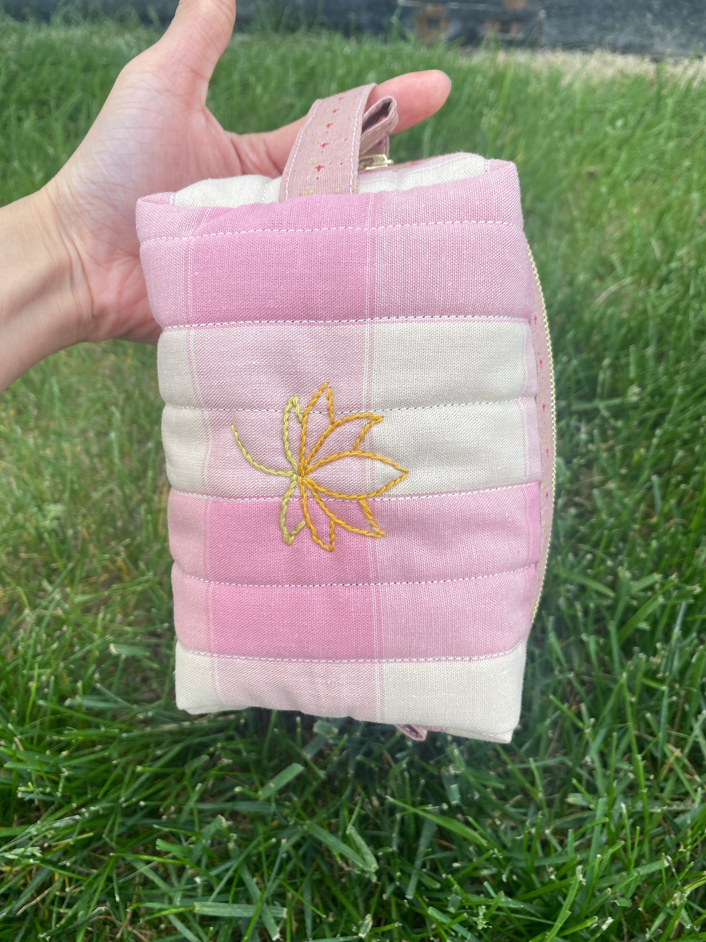 Quilted Lotus Toiletry Bag