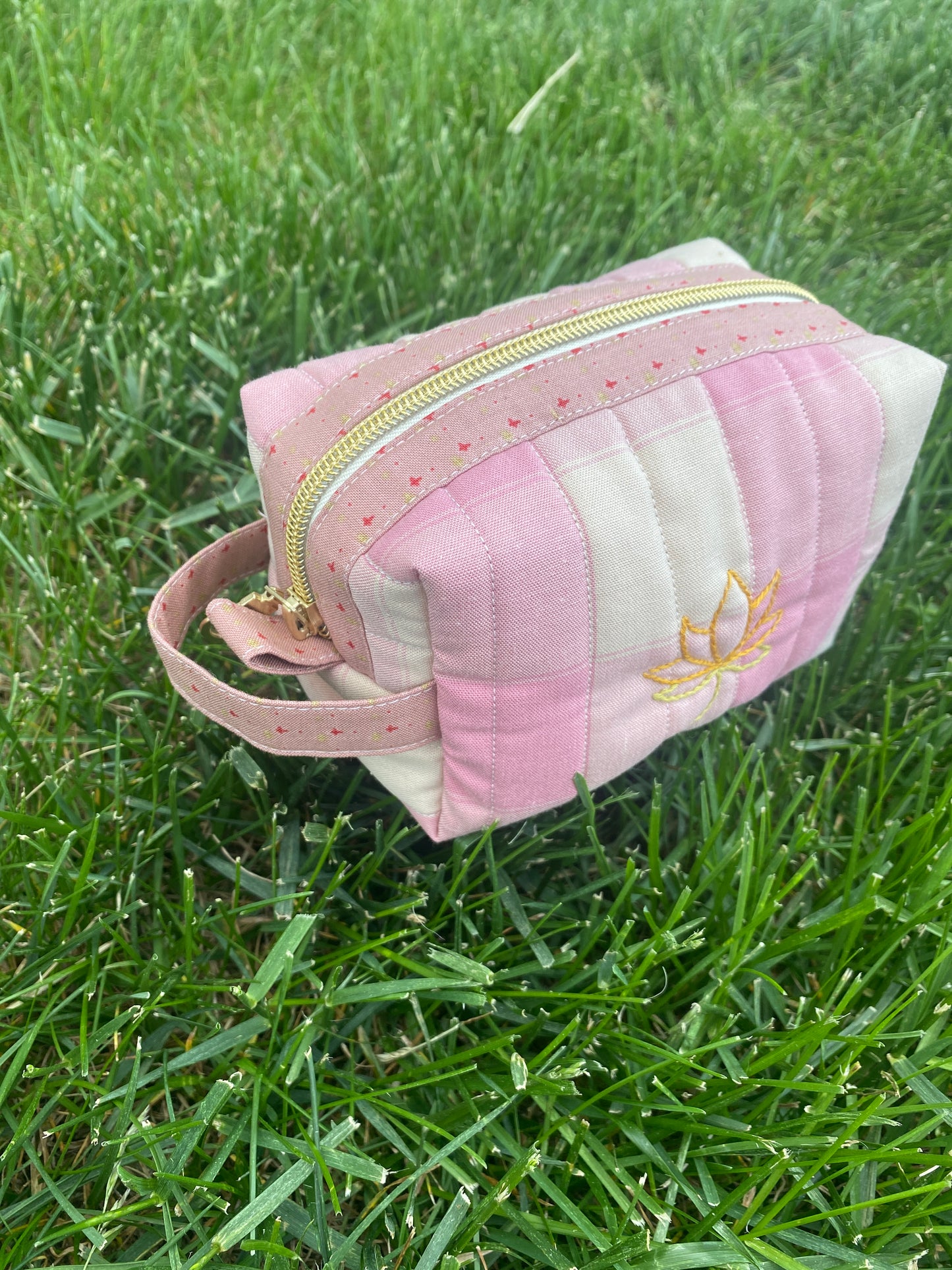 Quilted Lotus Toiletry Bag