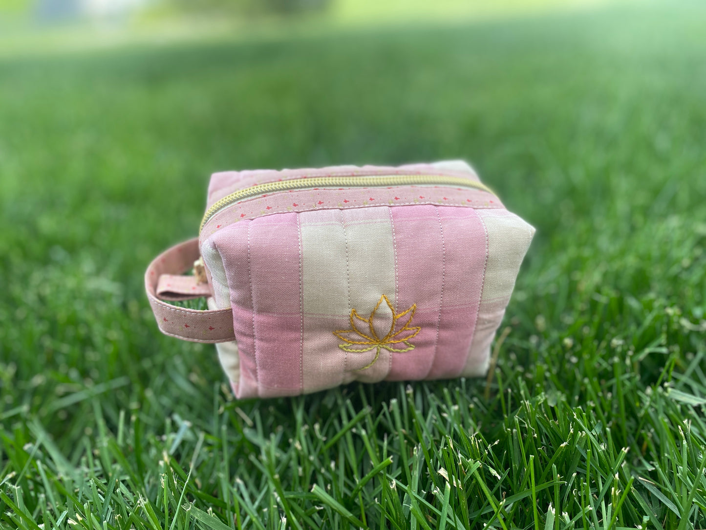 Quilted Lotus Toiletry Bag