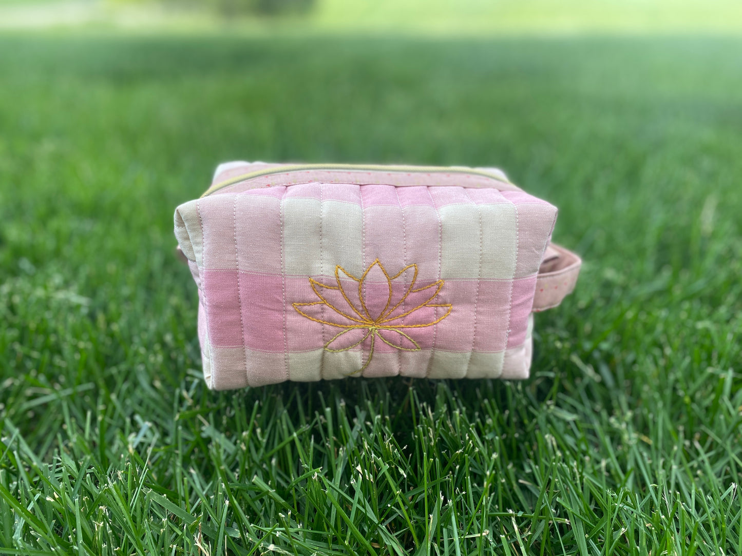 Quilted Lotus Toiletry Bag
