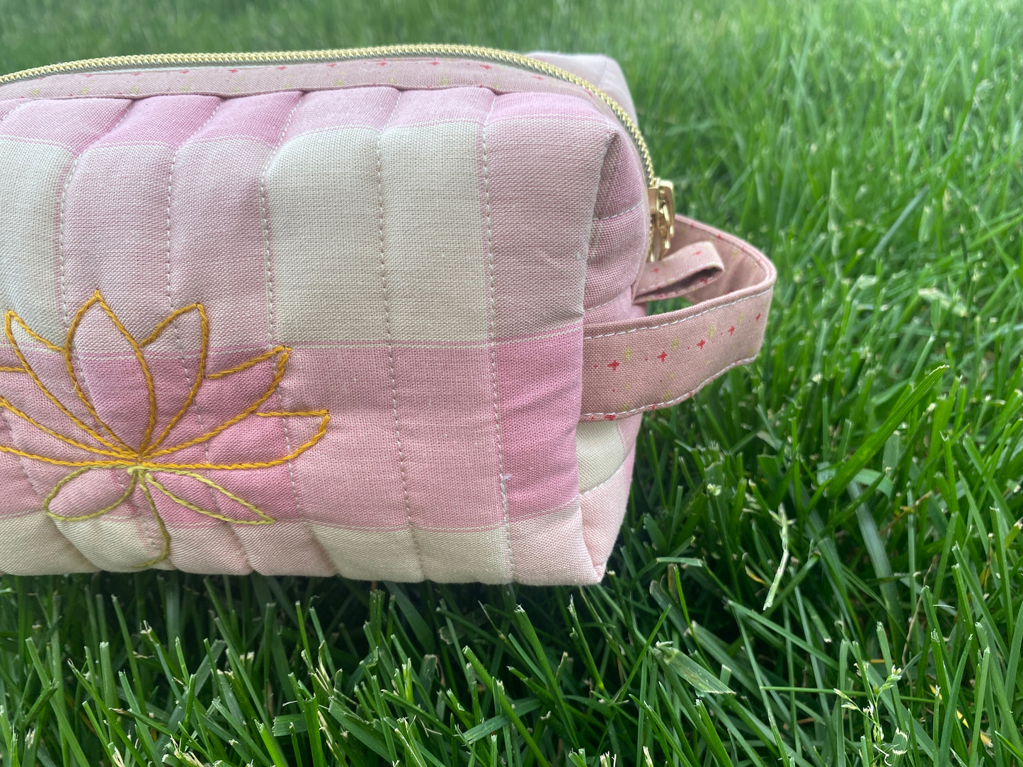 Quilted Lotus Toiletry Bag