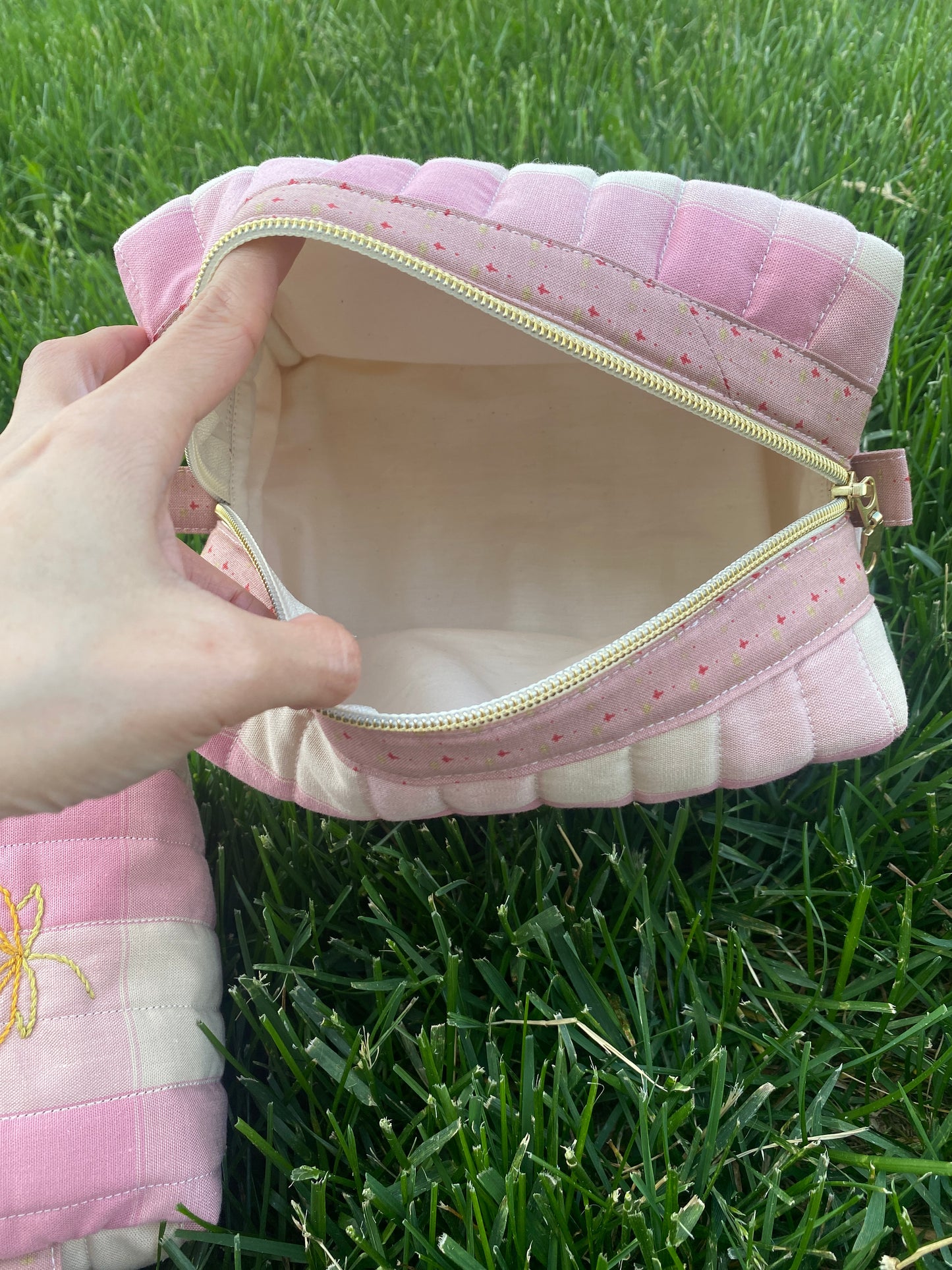 Quilted Lotus Toiletry Bag