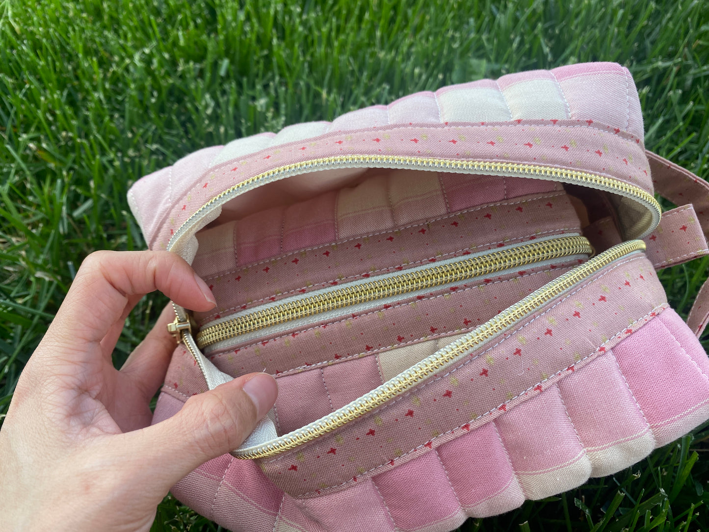 Quilted Lotus Toiletry Bag