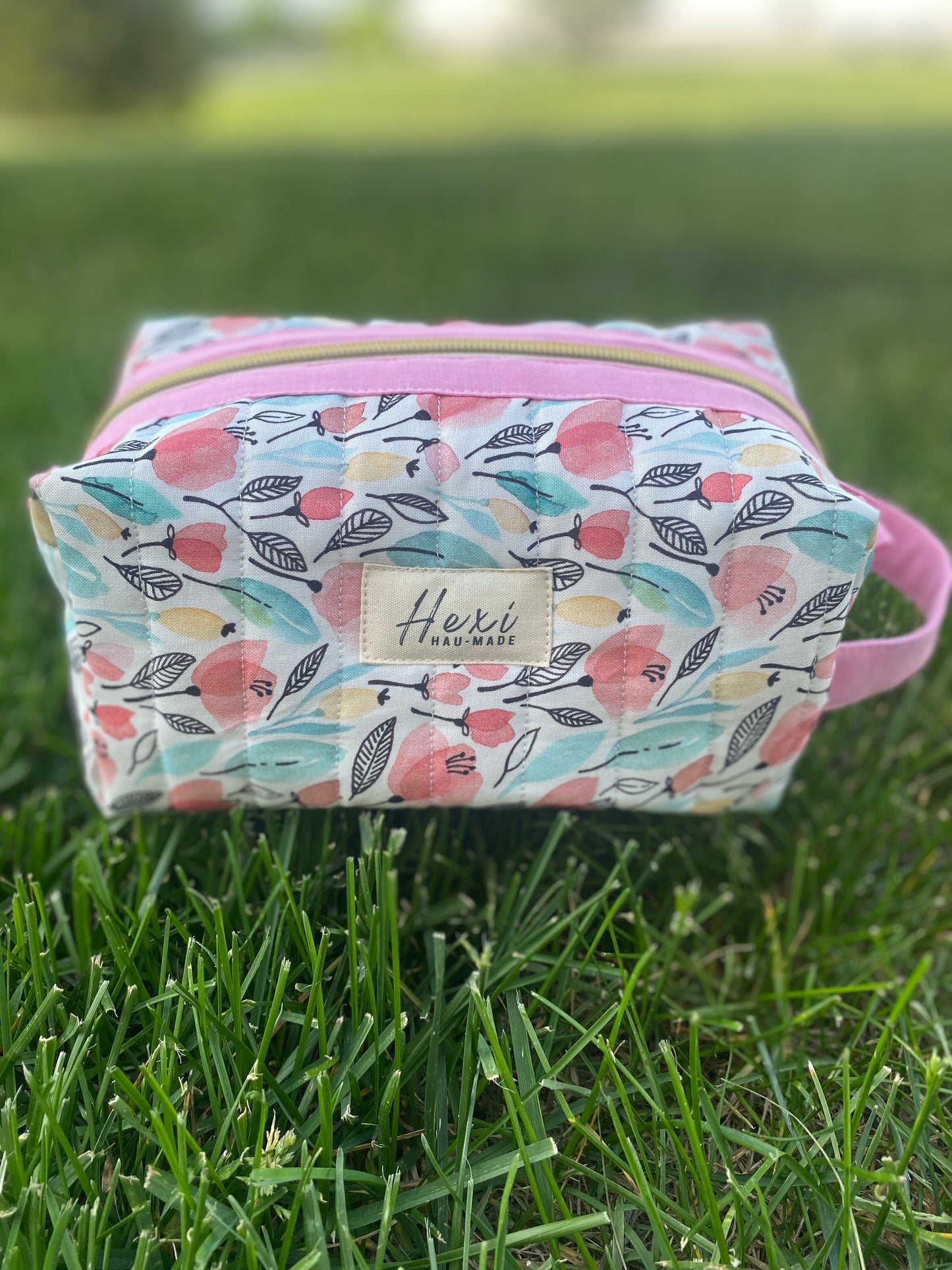 Floral Quilted Toiletry Pouch