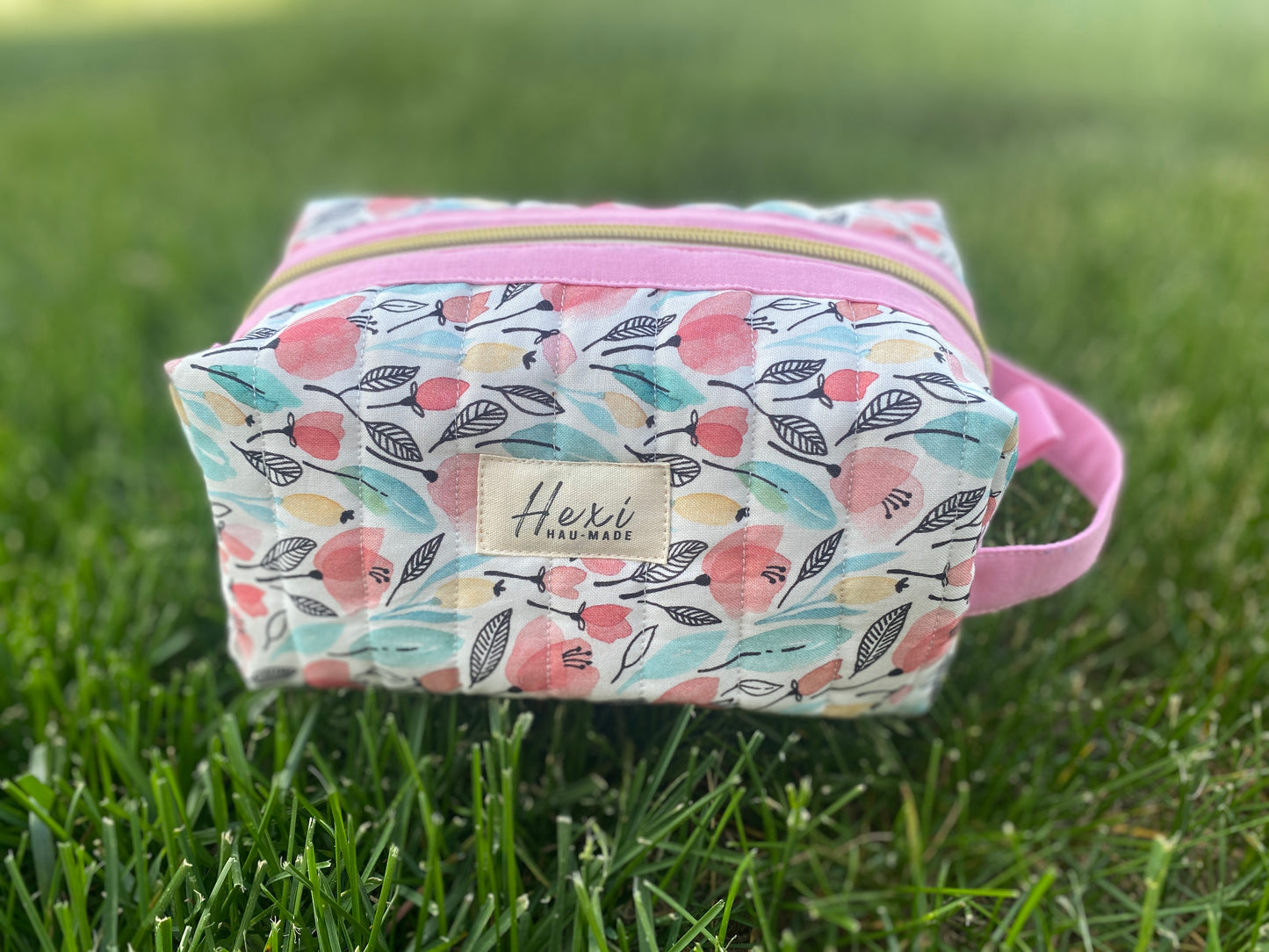 Floral Quilted Toiletry Pouch