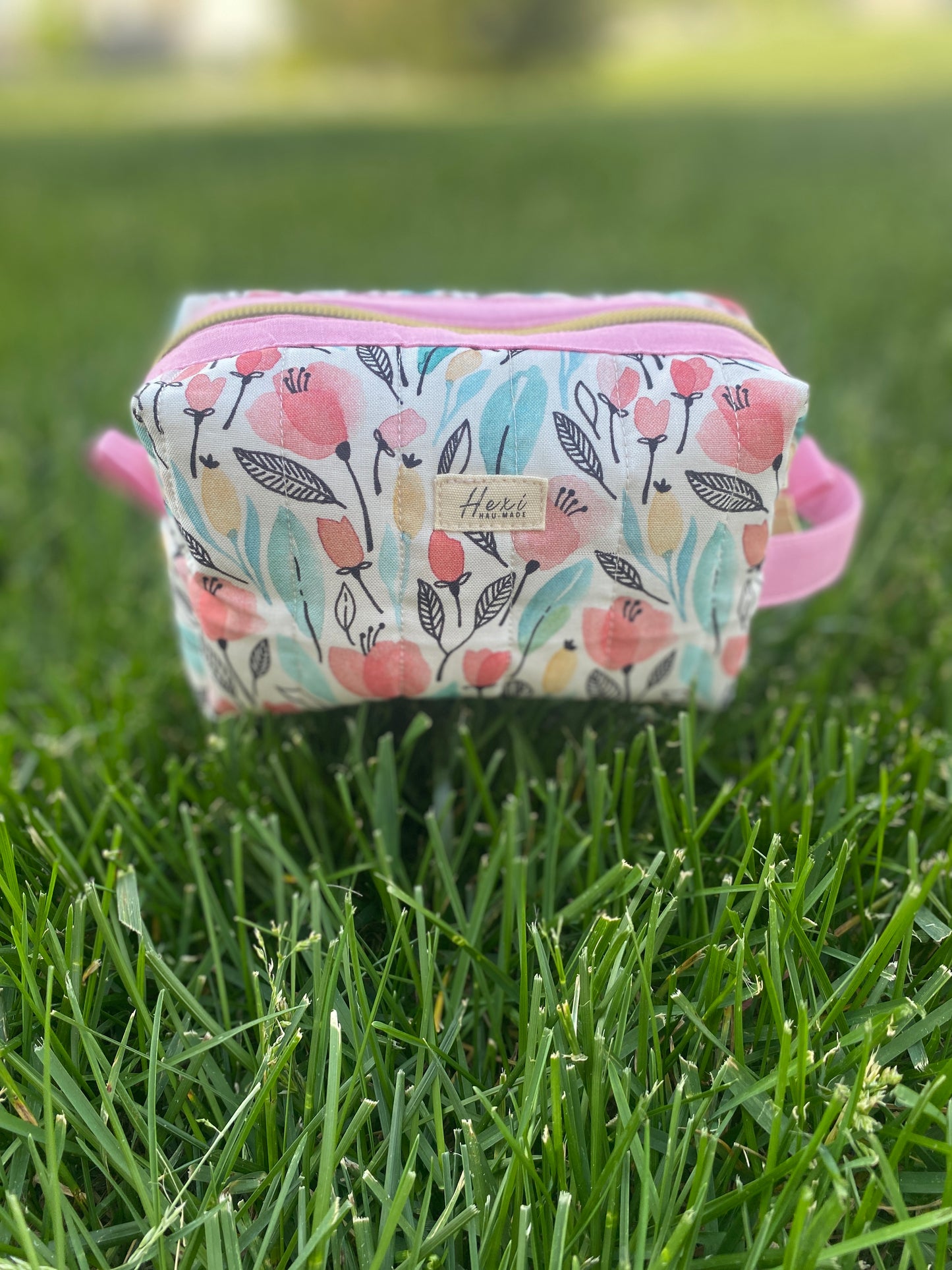 Floral Quilted Toiletry Pouch