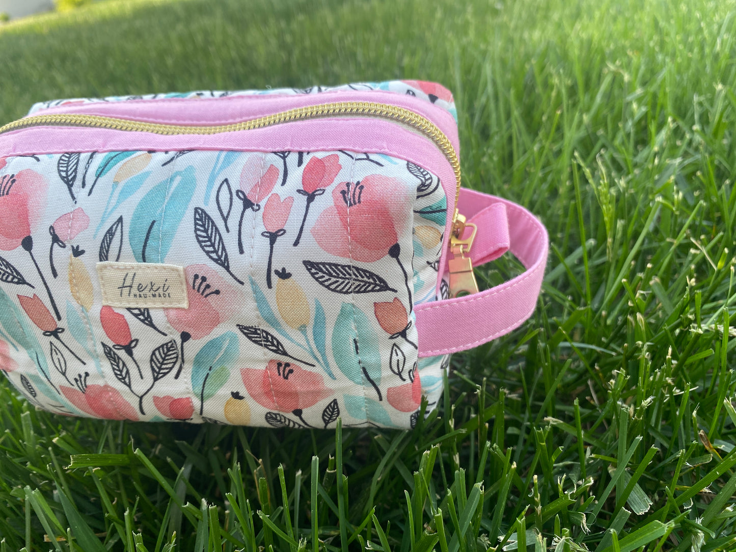 Floral Quilted Toiletry Pouch