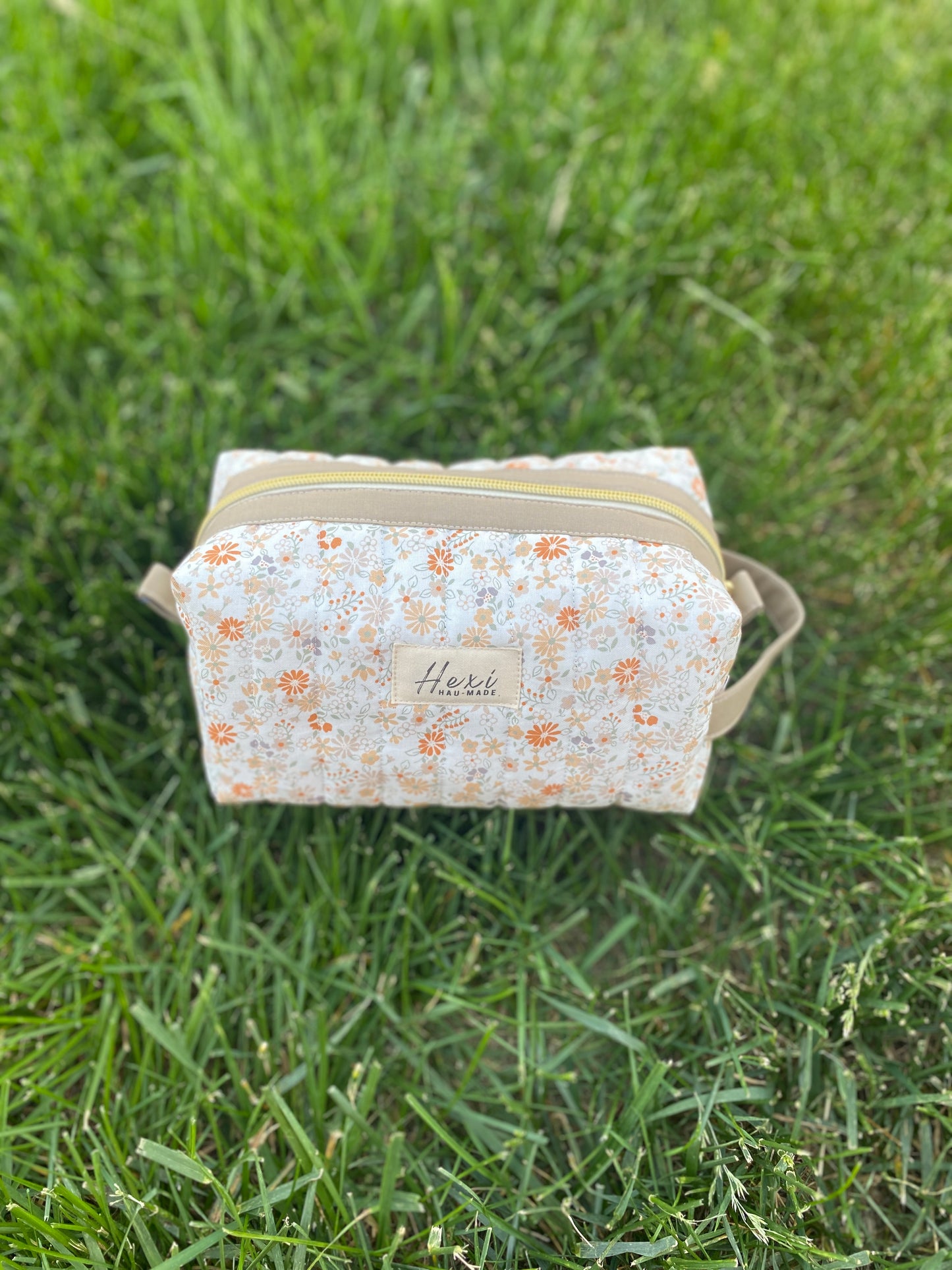 Vintage Floral Quilted Toiletry Pouch