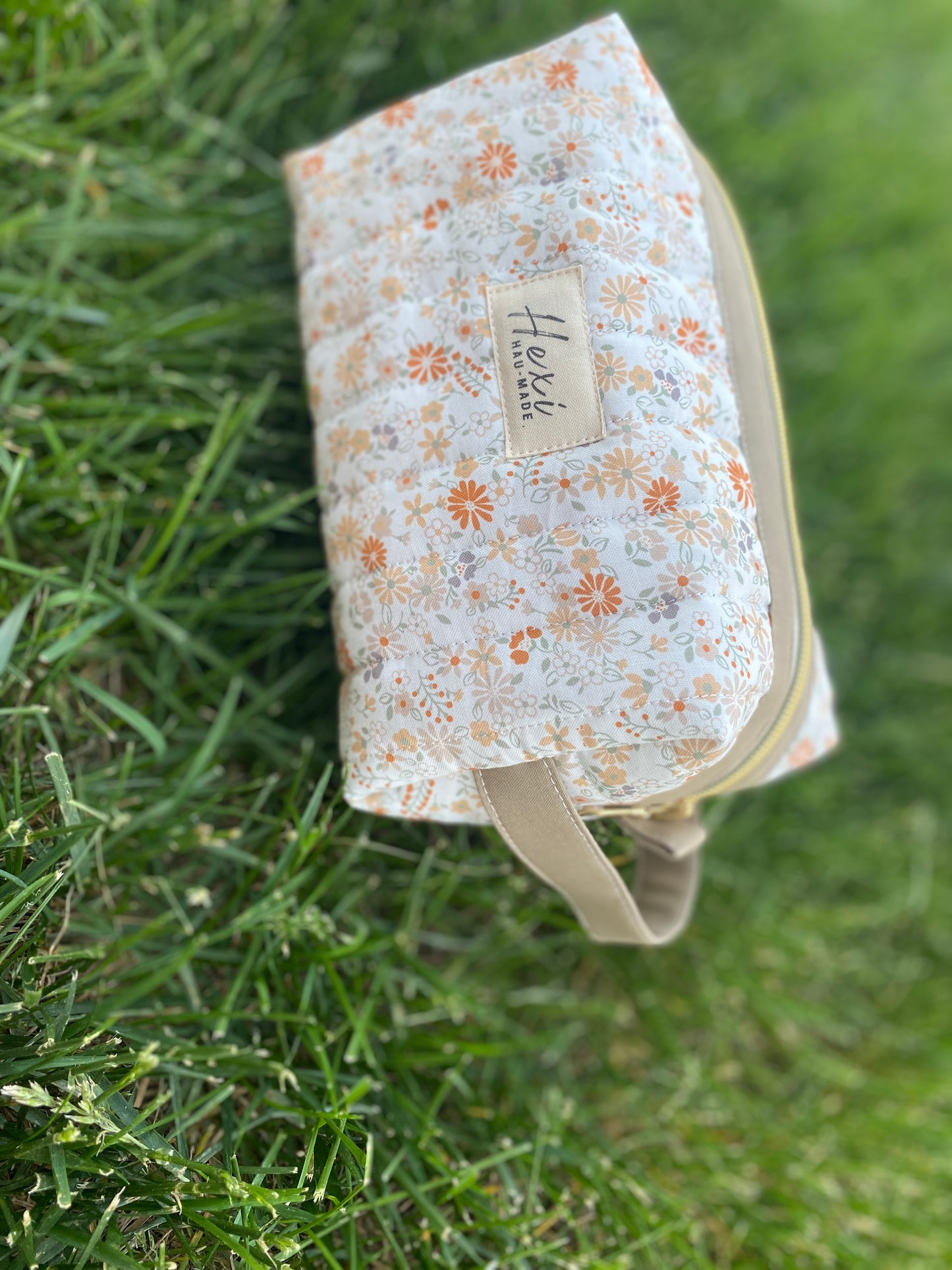 Vintage Floral Quilted Toiletry Pouch