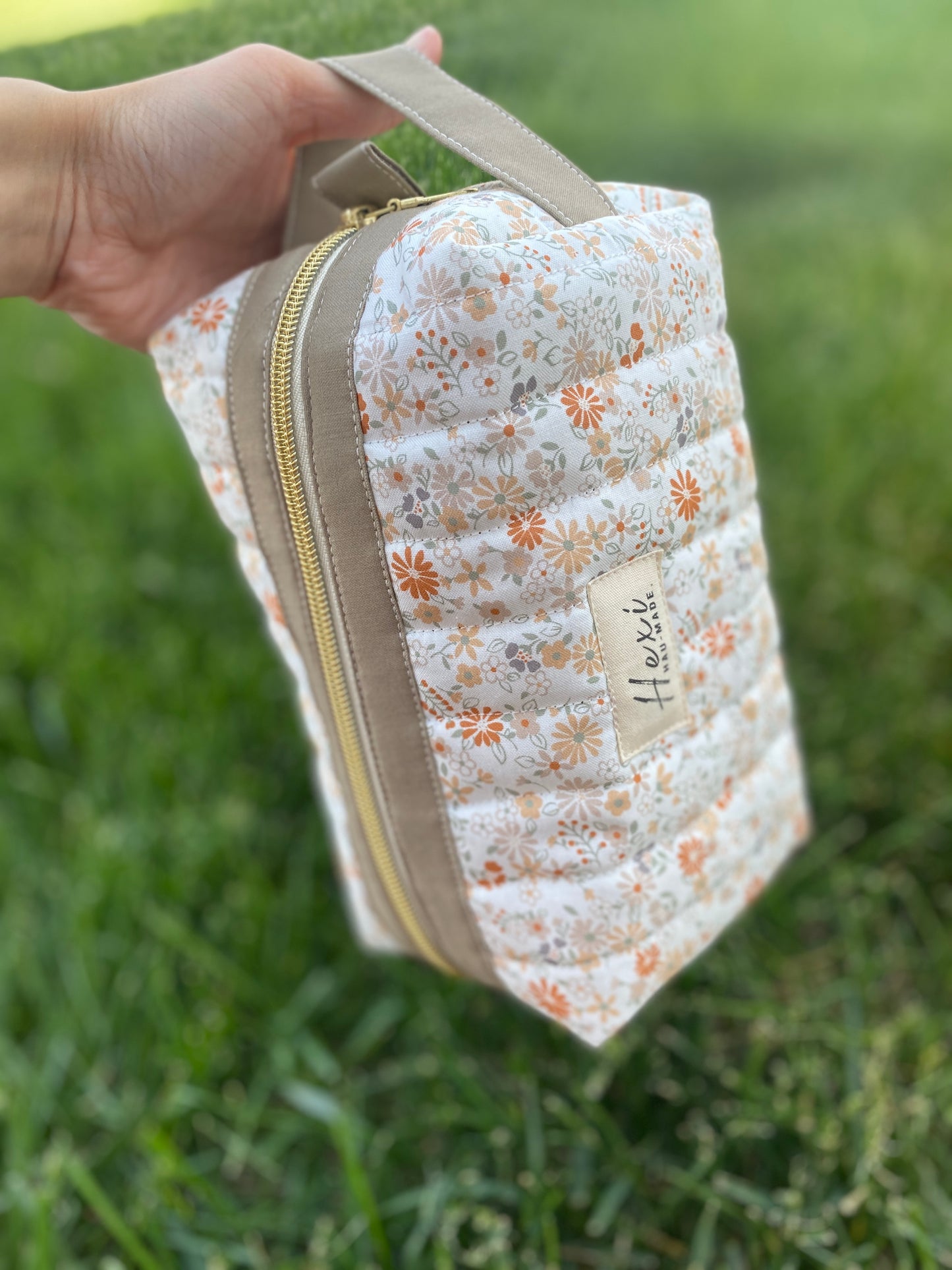 Vintage Floral Quilted Toiletry Pouch