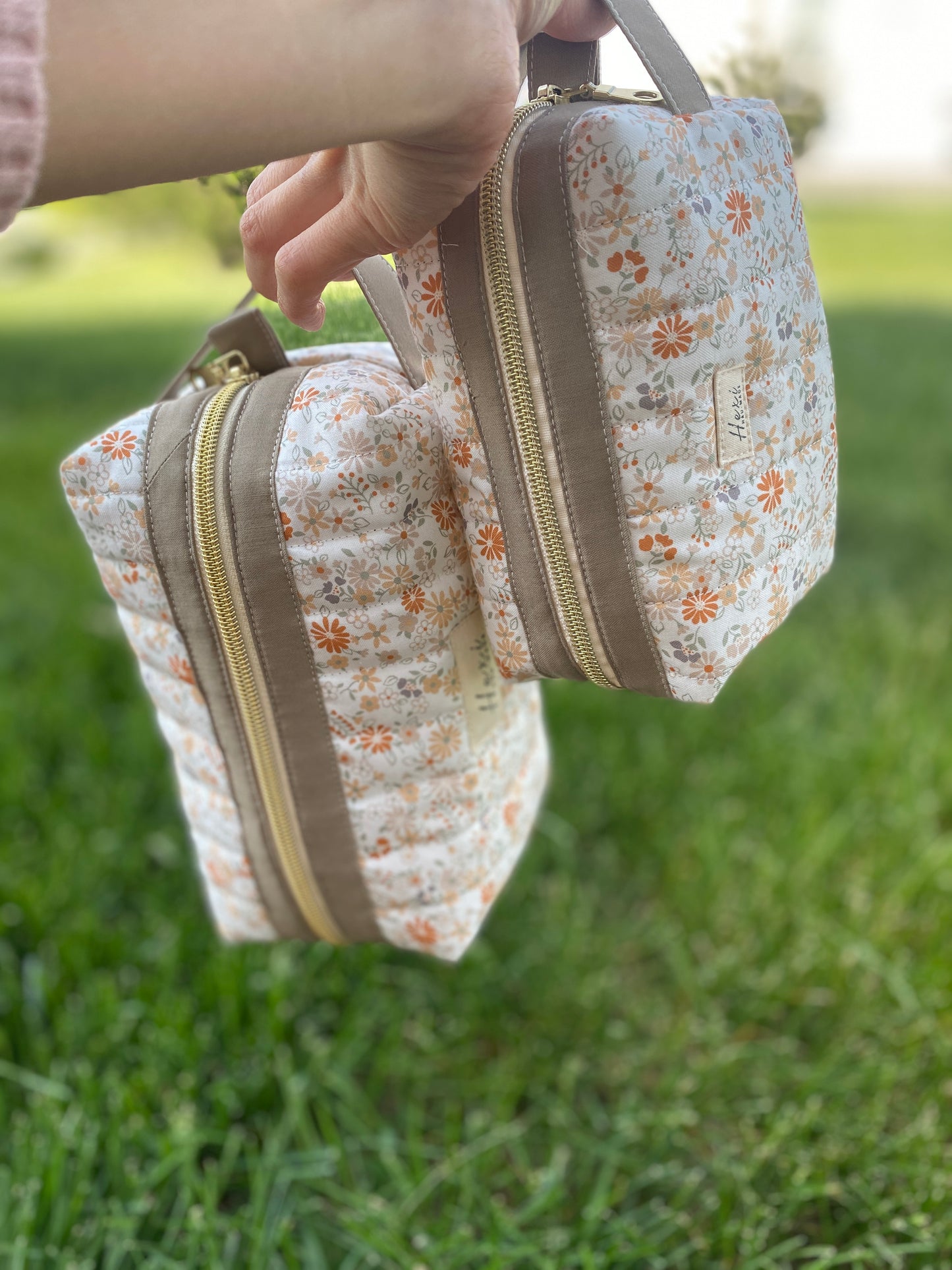 Vintage Floral Quilted Toiletry Pouch