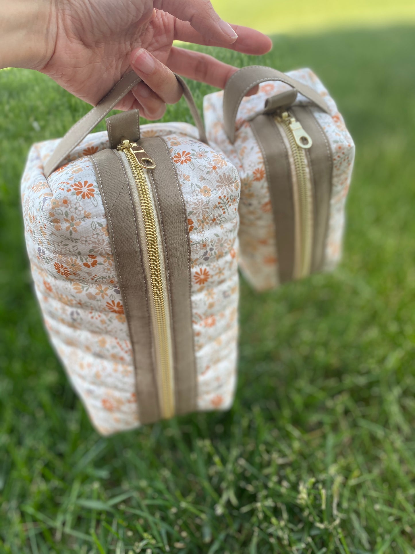 Vintage Floral Quilted Toiletry Pouch