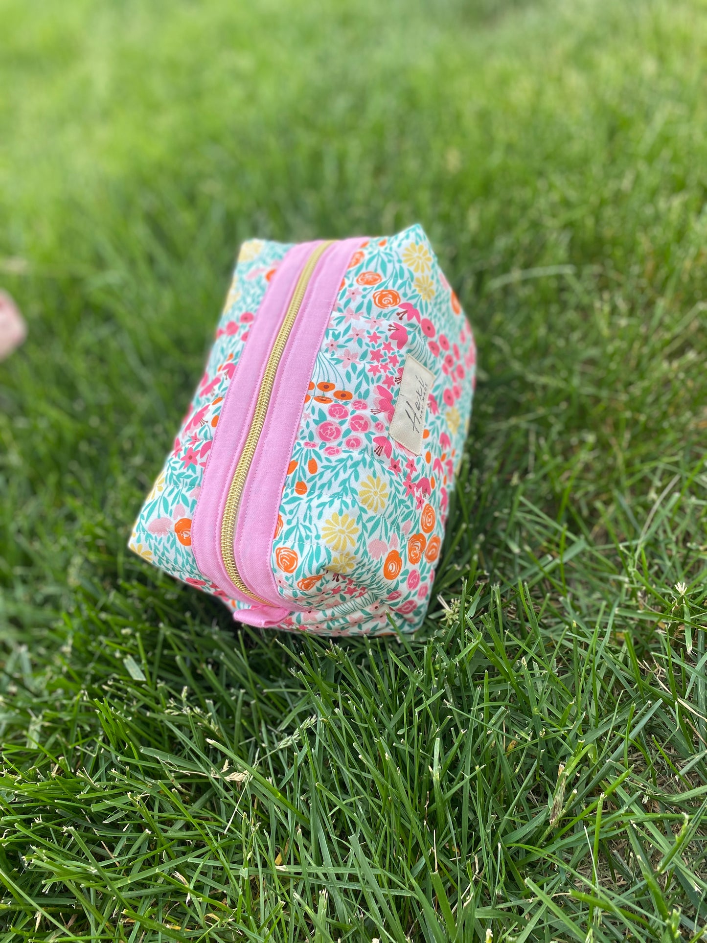 Pink Orange Summer Floral Toiletry / Travel Pouches