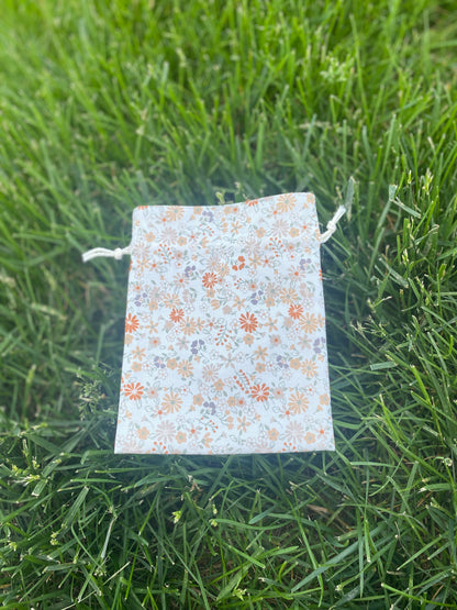 Vintage Floral Drawstring Bag
