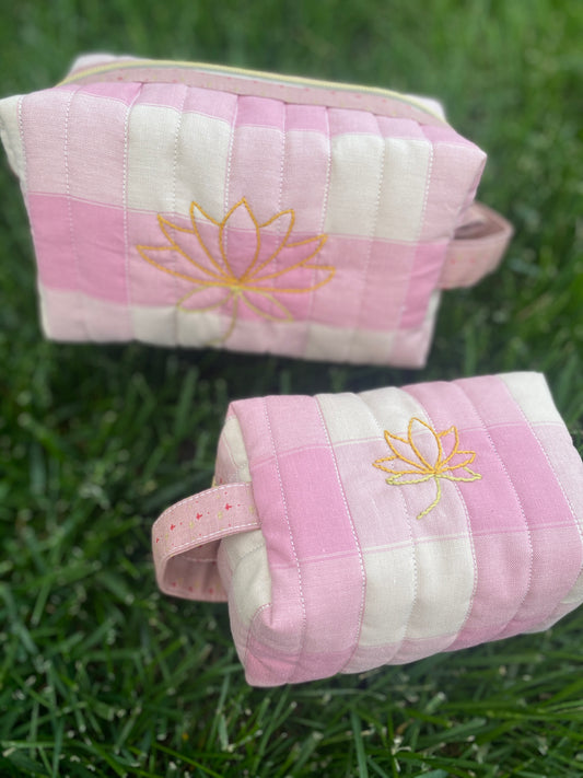 Quilted Lotus Toiletry Bag