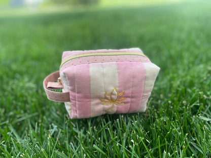 Quilted Lotus Toiletry Bag