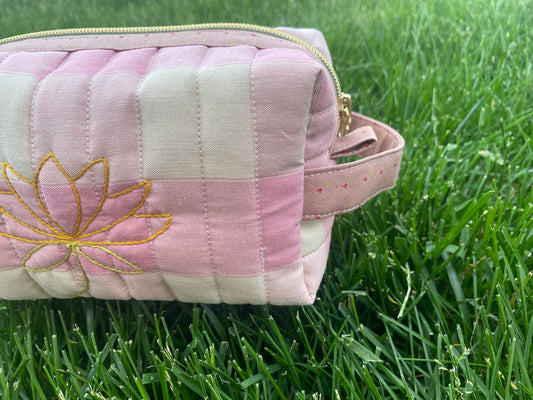 Quilted Lotus Toiletry Bag