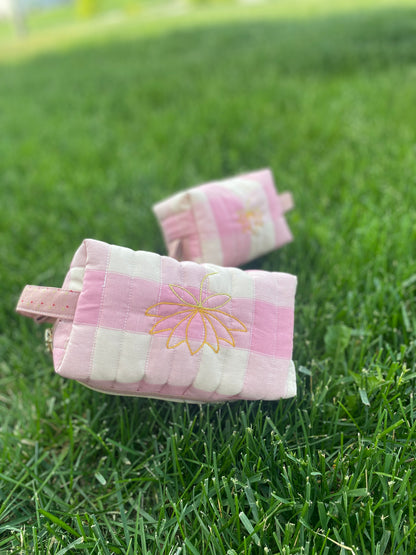 Quilted Lotus Toiletry Bag