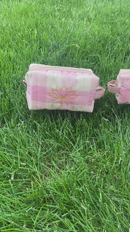 Quilted Lotus Toiletry Bag