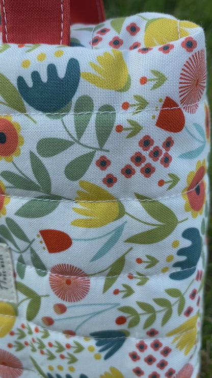 Spring Floral On White Quilted Toiletry Pouch