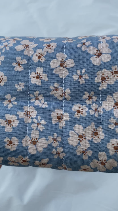 Blue Floral Quilted Toiletry Pouch